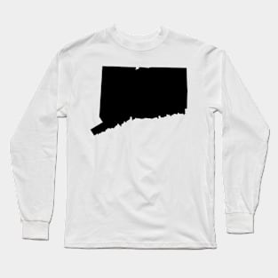 Connecticut map in black Long Sleeve T-Shirt